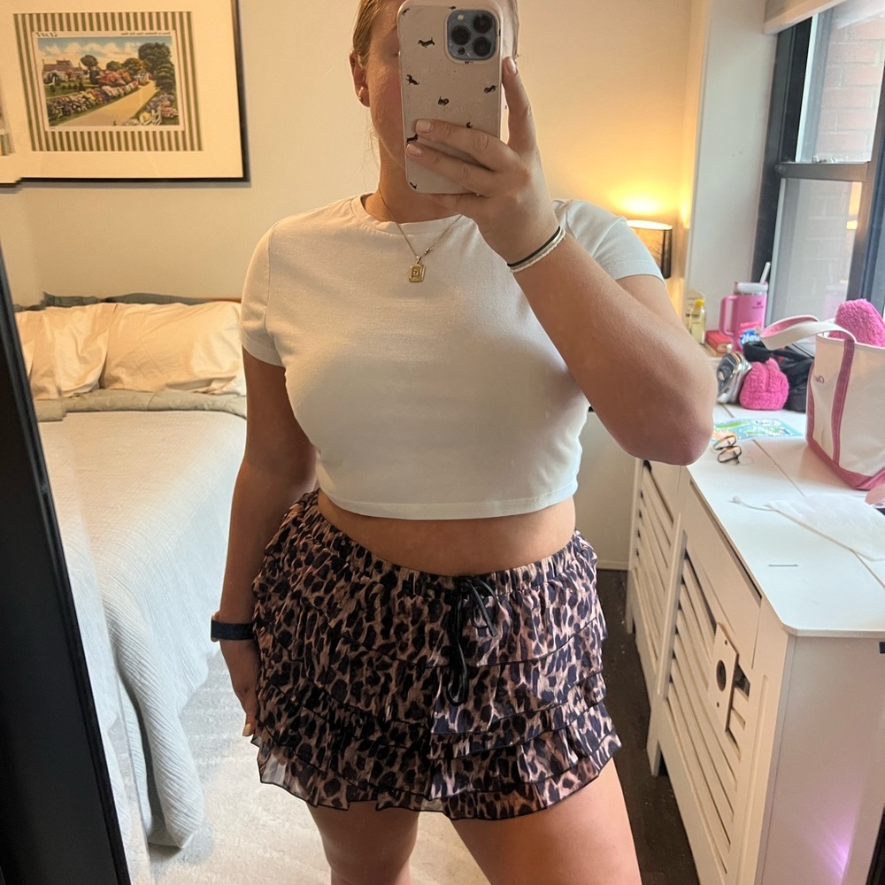 Leopard Print Mini Shorts